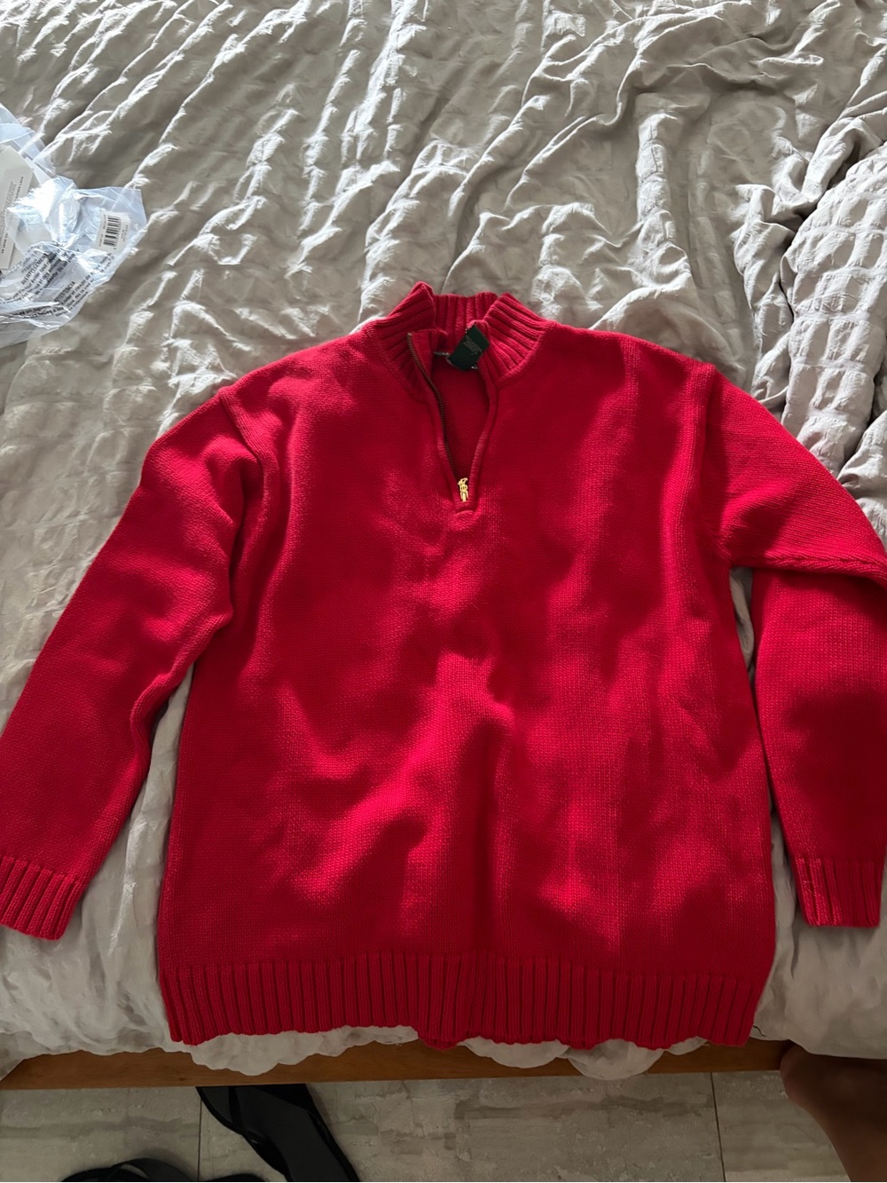 Ralph Lauren Red Cowl-Turtleneck Sweater